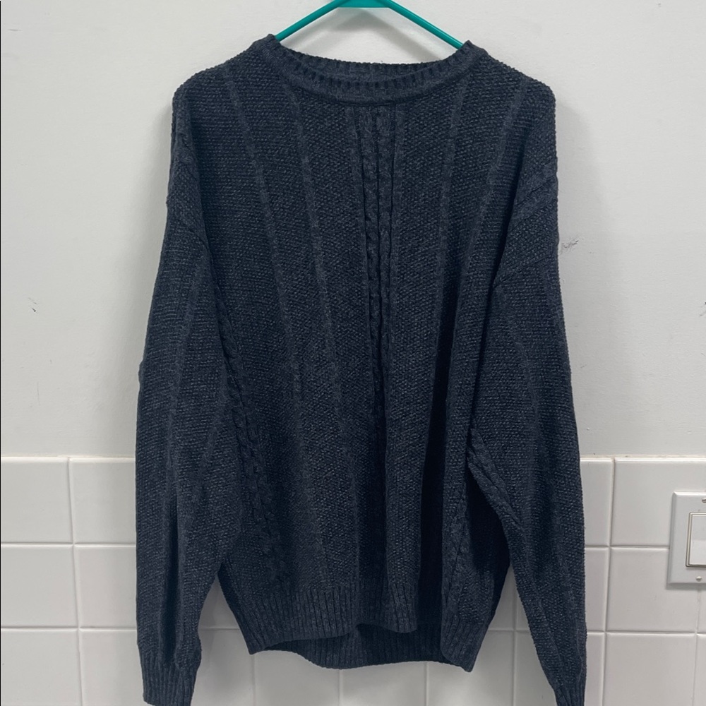 VTG Woolrich Chunky Cable Knit Sweater. Crewneck, Navy Blue . Size M